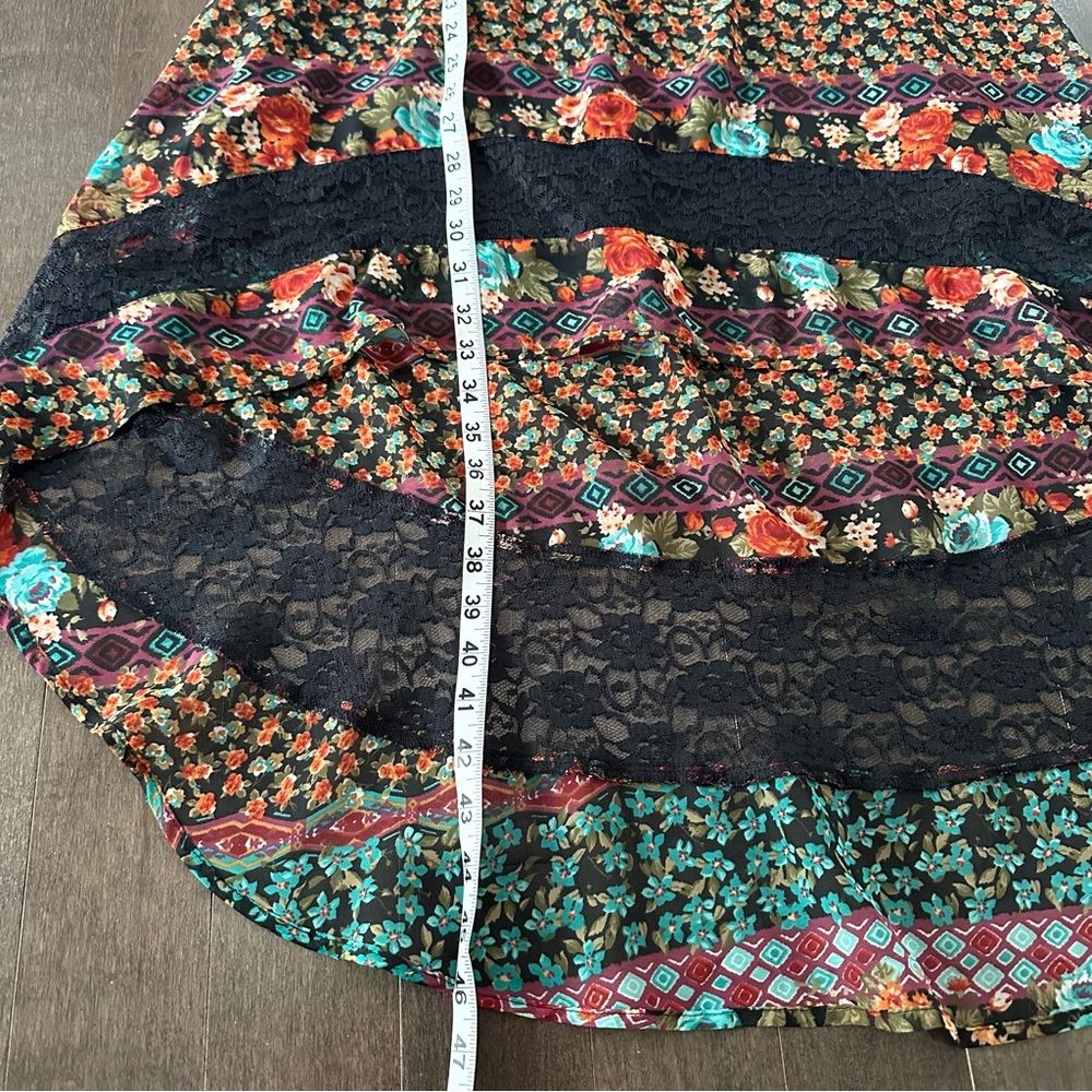 American Rag Dress Festival Boho Floral High Low Lace Corset Romantic XS - Picture 6 of 10